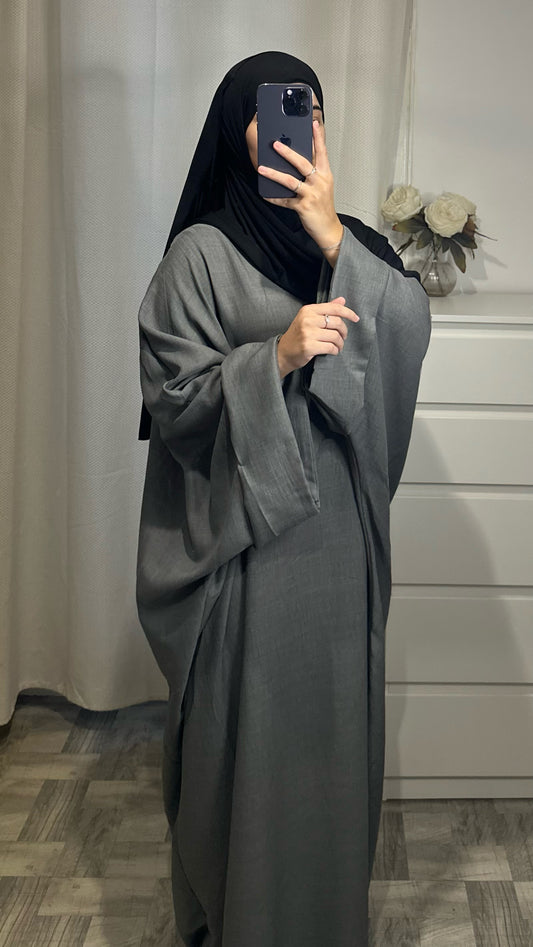 Abaya effet LIN GRIS