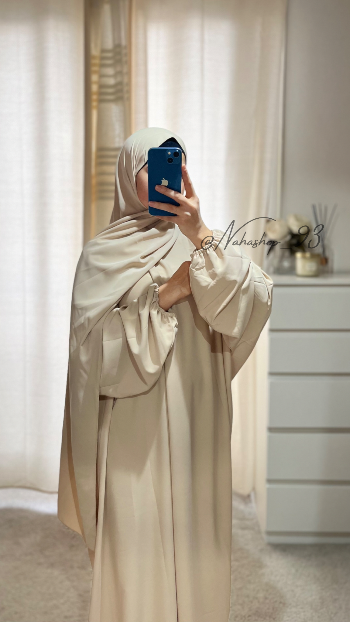 Abaya voile intégré BEIGE