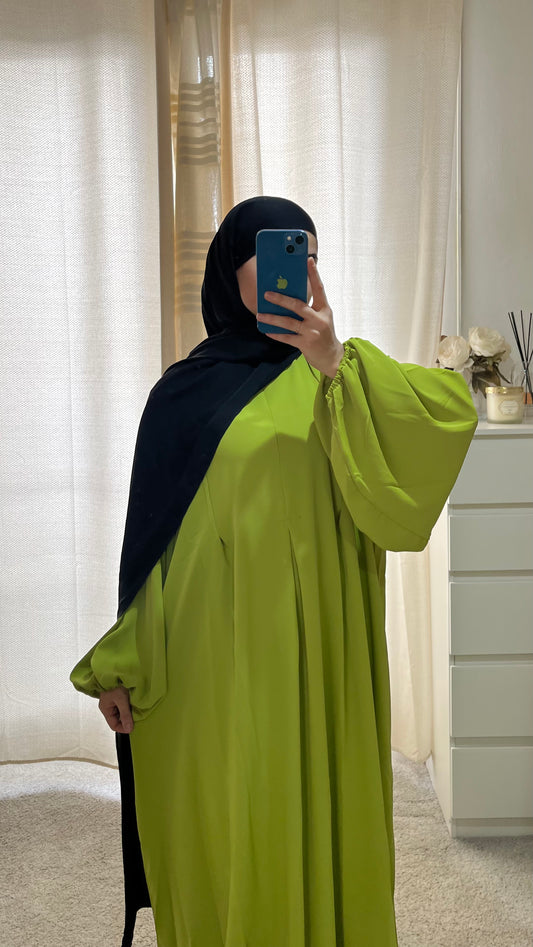 Abaya à zippe vert olive